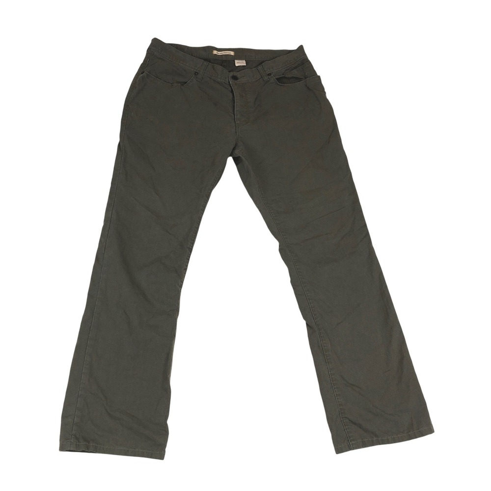 John Varvatos Mens Olive Green Micro Corduroy Straight Leg Pants 36RG Button Fly